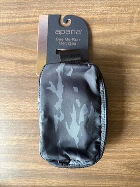 Apana Black and Gray Camo Belt Bag NWT